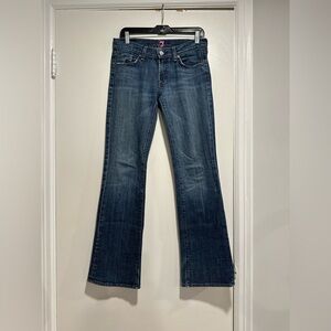 VTG Y2K 7 For All Mankind Sz: 28 Flare Jeans Indigo Low Rise Stretch USA.